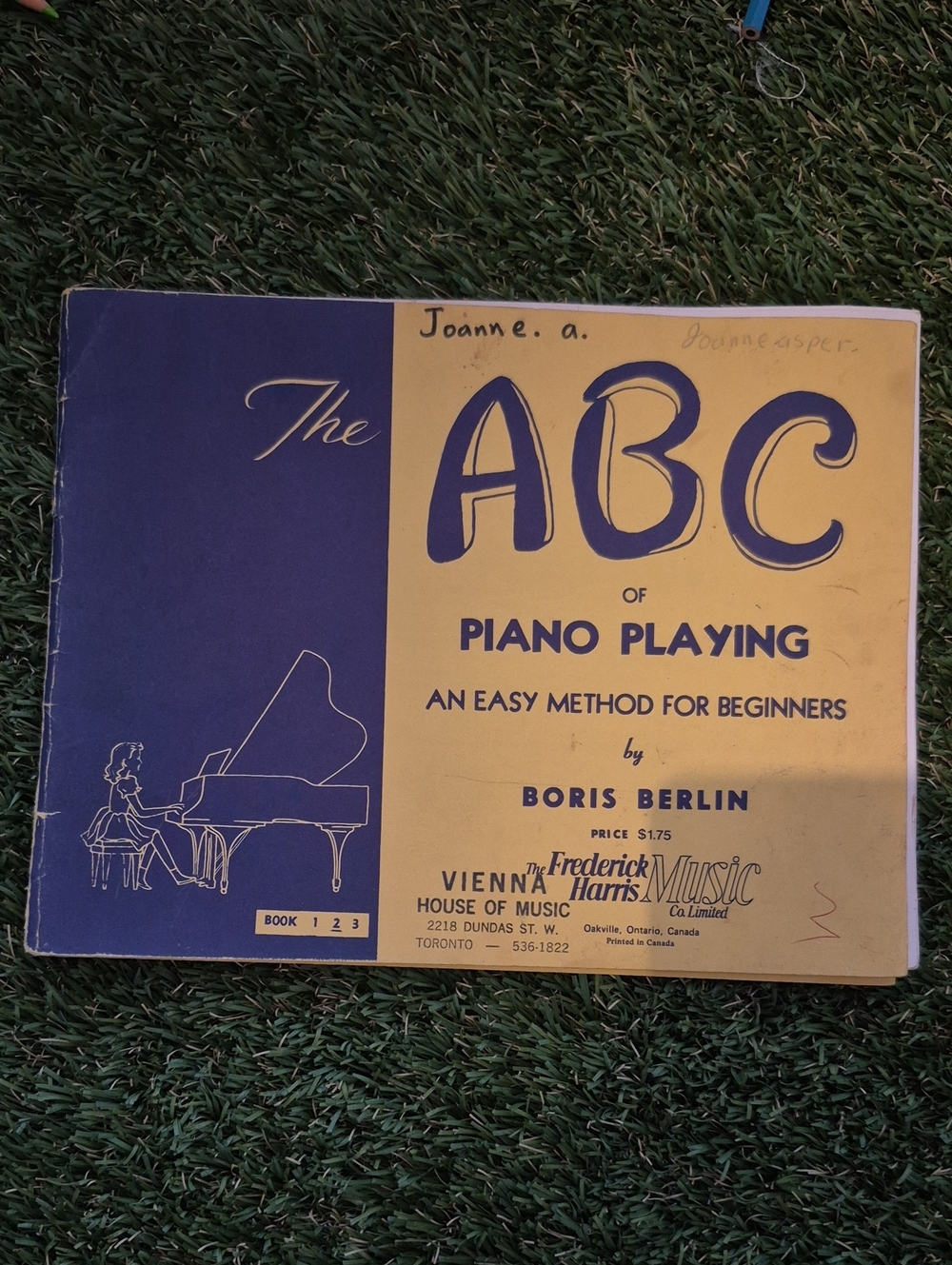 The ABC of Piano Playing - Yellow and Navy Piano Book 2 By Boris Berlin Vintage